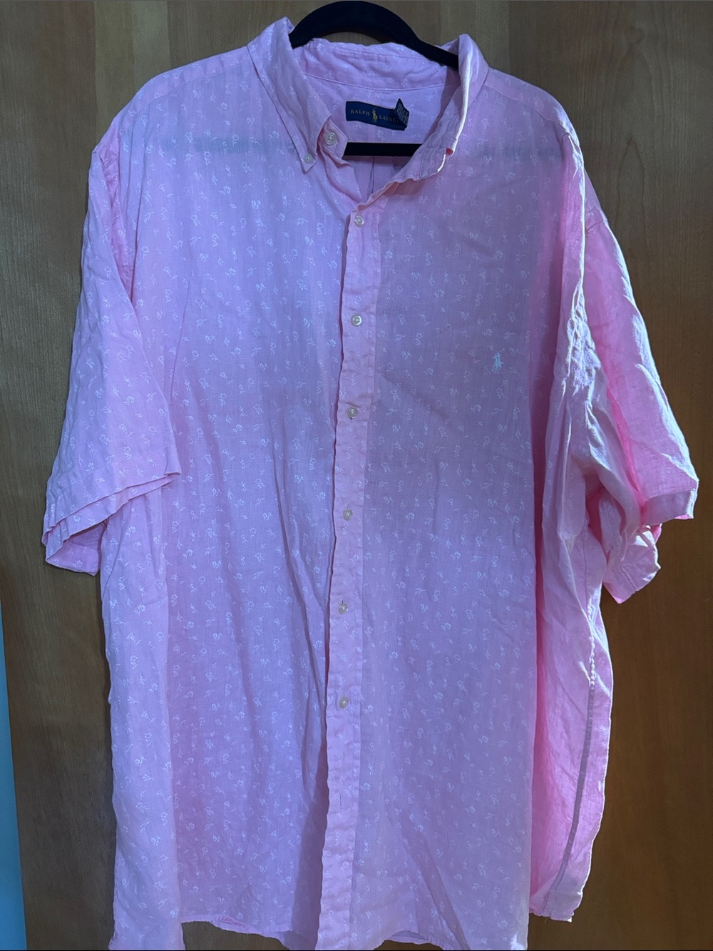 Ralph Lauren Light Pink Short-Sleeve Button-Down Shirt